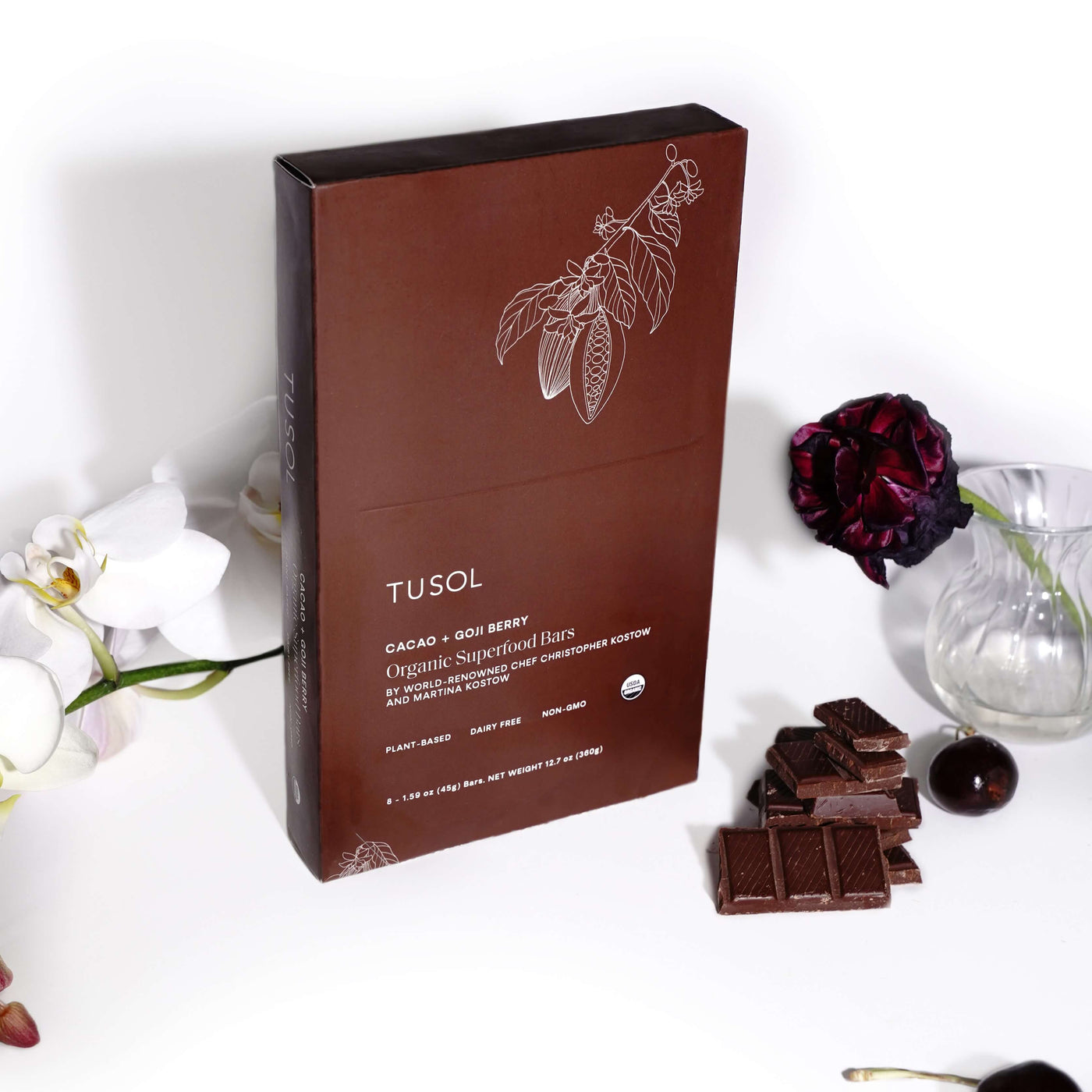 TUSOL x Fringe: Organic Cacao + Goji Berry Superfood Bar (8 Pack)