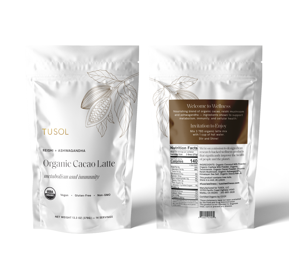 Organic Cacao Latte Mix | 14 Lattes